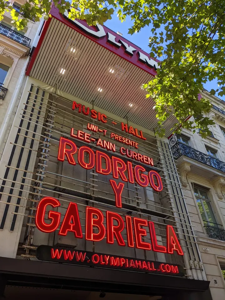 Les lettres rouges de l'Olympia